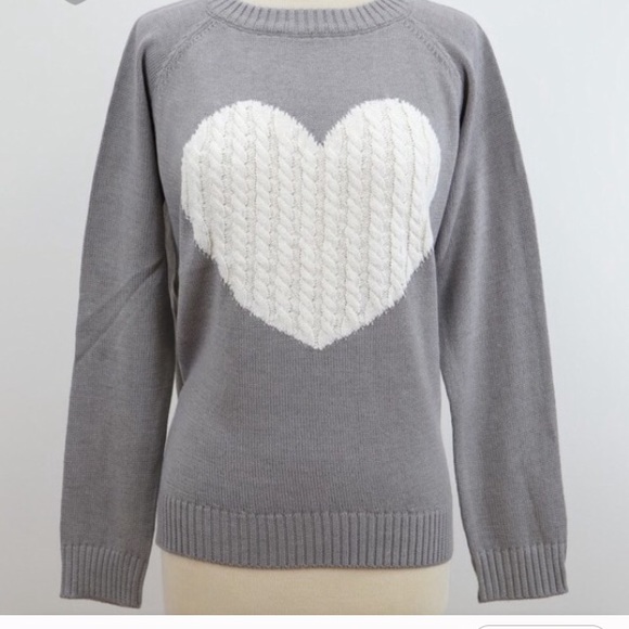 New! Last L cable knit heart sweater - Picture 4 of 4